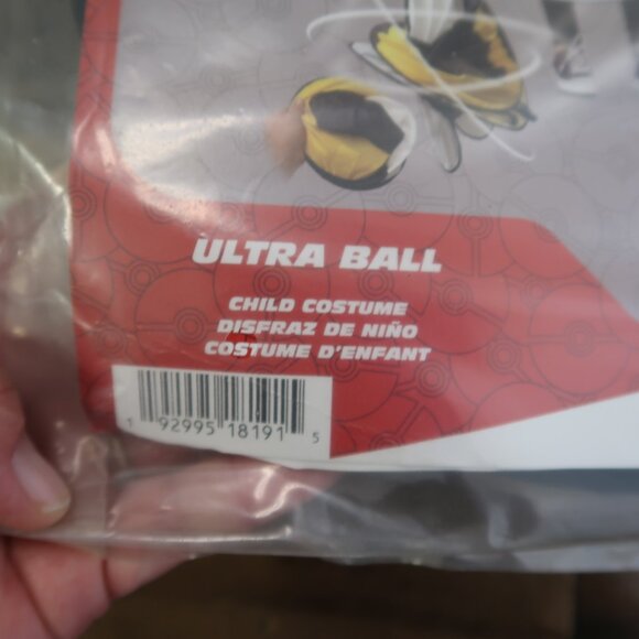 Pokémon Pokeball Ultra Ball 8+ Child's One Size Pop Open Halloween Costume - Picture 3 of 6